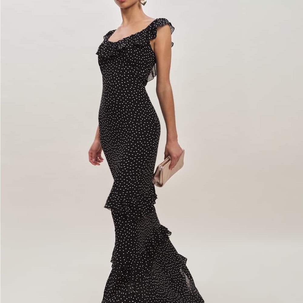 Reformation Black Polka Dot Dress